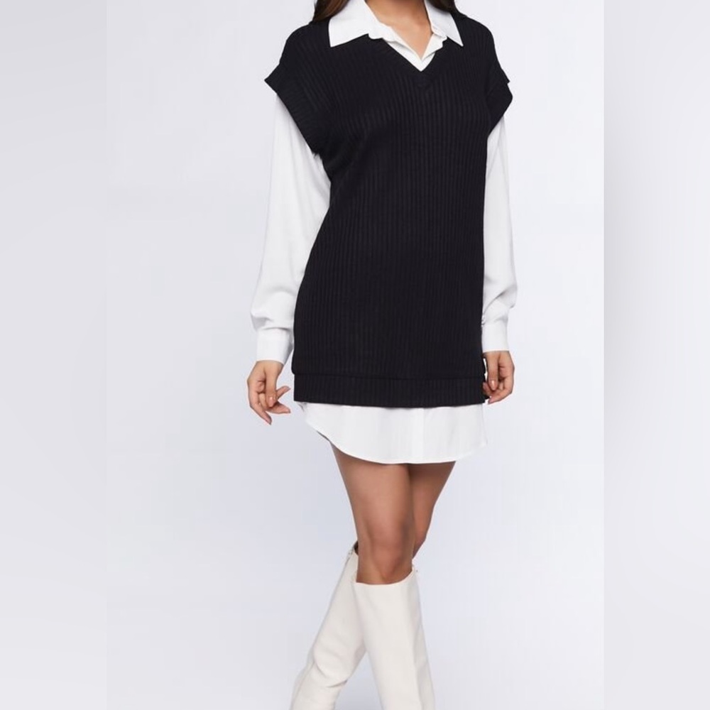 Shirt sweater dress